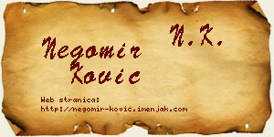 Negomir Ković vizit kartica